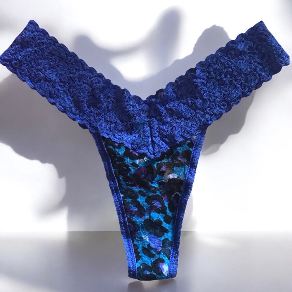 NWT‎ VTG VICTORIA'S SECRET O/S Blue Print The LACIE VINTAGE RARE THONG PANTIES